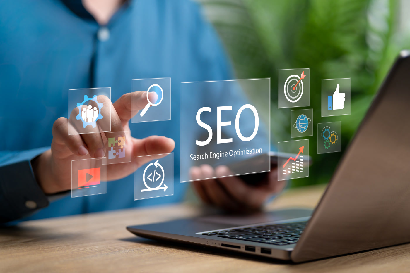 Search and site work on a laptop